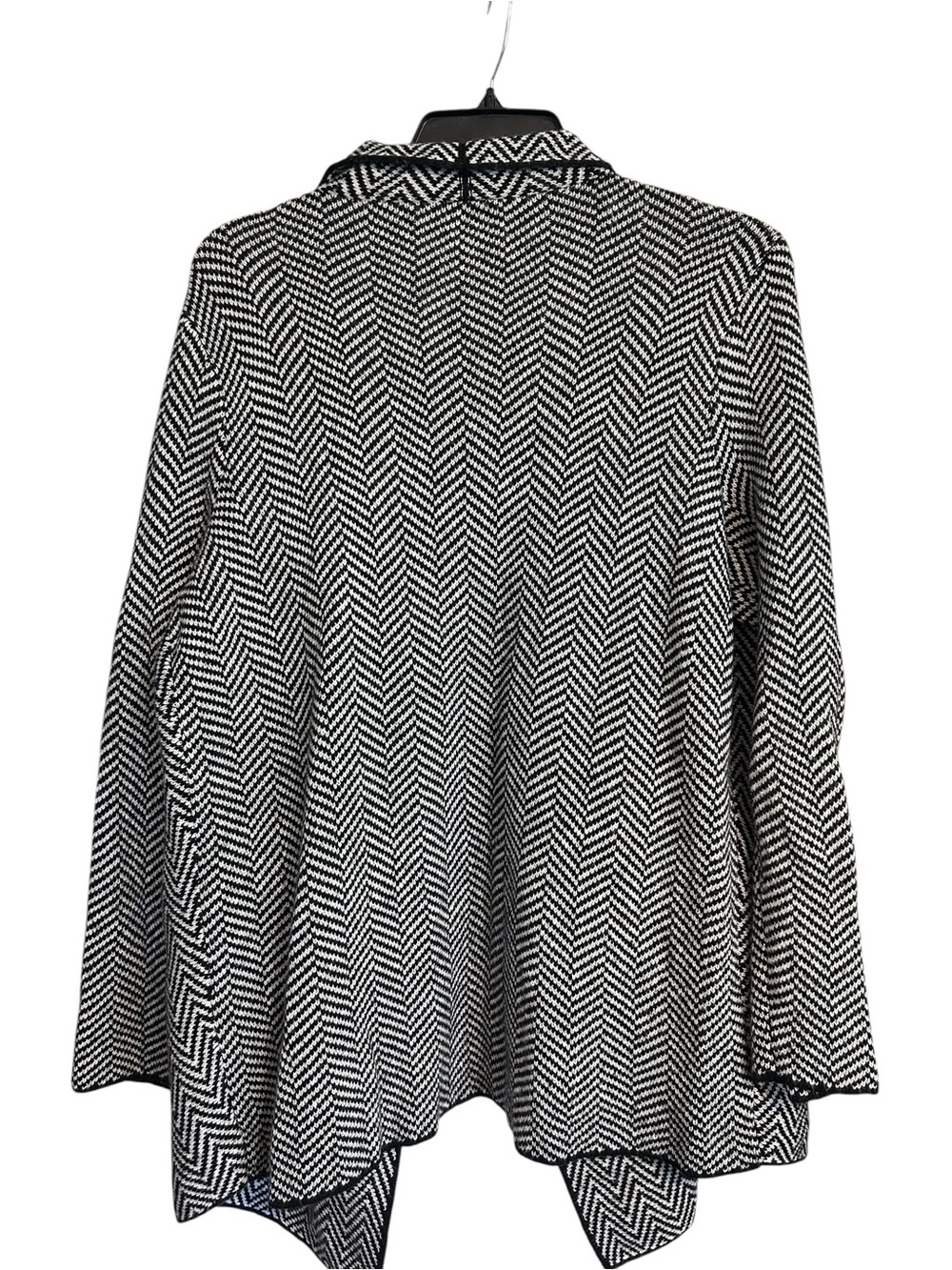 Talbots Women's Black & White Herringbone Open Front Coatigan - Picture 9 of 9